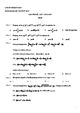 Toán - Chuyên đề Mũ  lôgarit - Đề 08